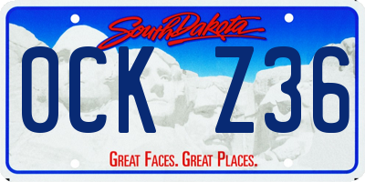SD license plate 0CKZ36