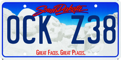 SD license plate 0CKZ38