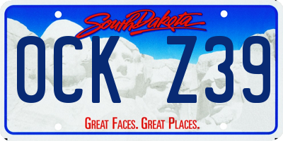 SD license plate 0CKZ39