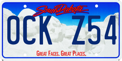 SD license plate 0CKZ54