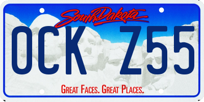SD license plate 0CKZ55