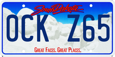 SD license plate 0CKZ65