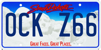 SD license plate 0CKZ66