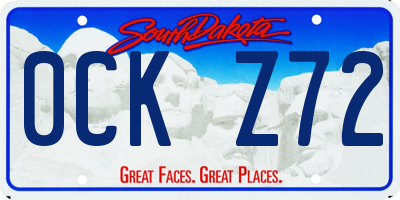 SD license plate 0CKZ72