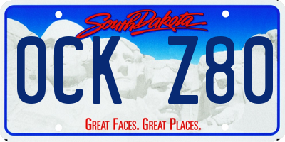 SD license plate 0CKZ80