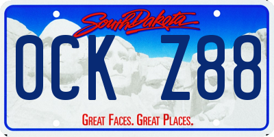 SD license plate 0CKZ88