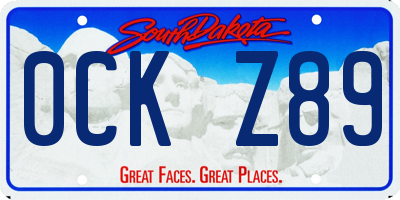 SD license plate 0CKZ89