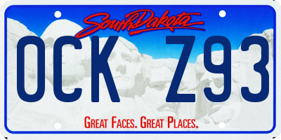 SD license plate 0CKZ93