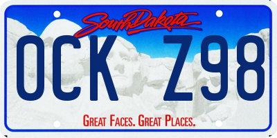 SD license plate 0CKZ98