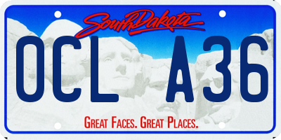 SD license plate 0CLA36