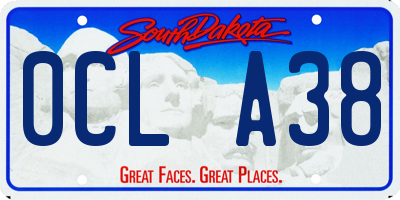 SD license plate 0CLA38