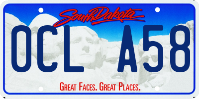 SD license plate 0CLA58