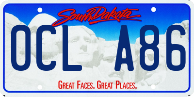 SD license plate 0CLA86