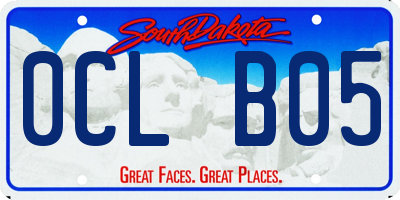 SD license plate 0CLB05