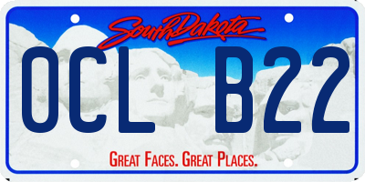 SD license plate 0CLB22