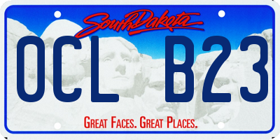 SD license plate 0CLB23