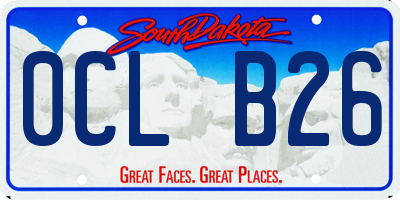 SD license plate 0CLB26