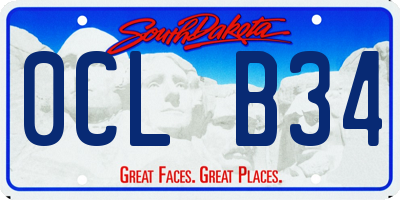 SD license plate 0CLB34
