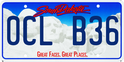 SD license plate 0CLB36