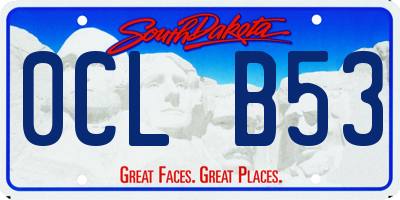 SD license plate 0CLB53