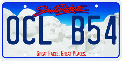 SD license plate 0CLB54