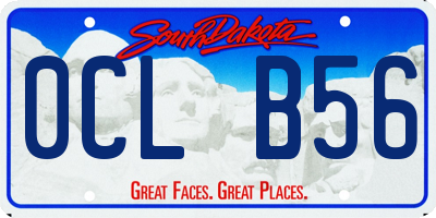 SD license plate 0CLB56