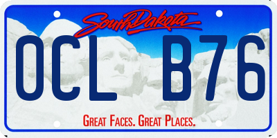 SD license plate 0CLB76