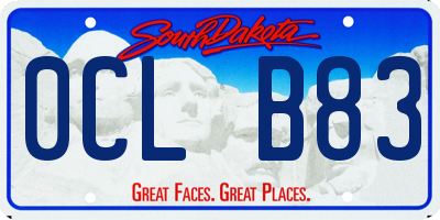 SD license plate 0CLB83
