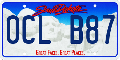 SD license plate 0CLB87