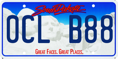 SD license plate 0CLB88