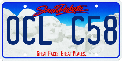 SD license plate 0CLC58