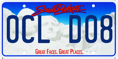 SD license plate 0CLD08