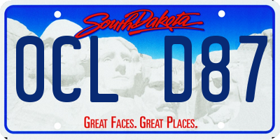 SD license plate 0CLD87