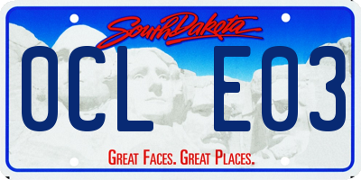 SD license plate 0CLE03