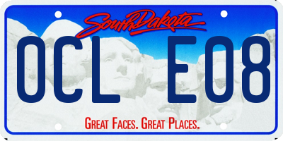 SD license plate 0CLE08