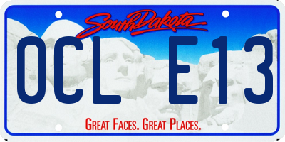 SD license plate 0CLE13
