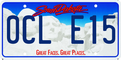 SD license plate 0CLE15