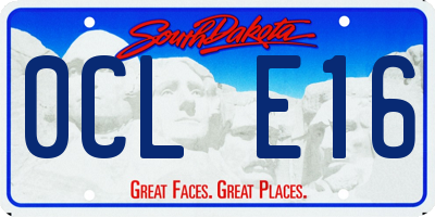 SD license plate 0CLE16