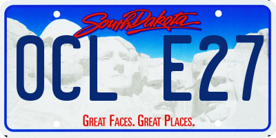 SD license plate 0CLE27