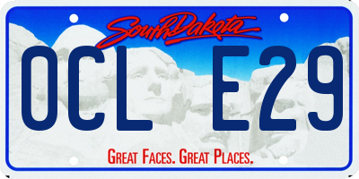 SD license plate 0CLE29