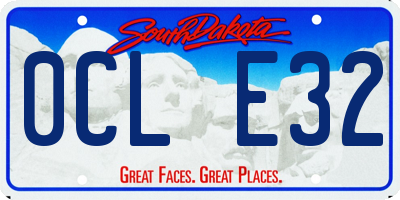 SD license plate 0CLE32