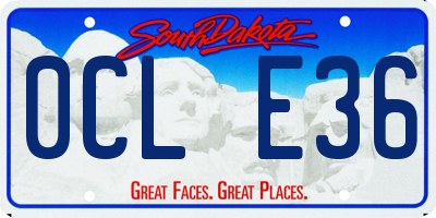 SD license plate 0CLE36