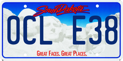 SD license plate 0CLE38
