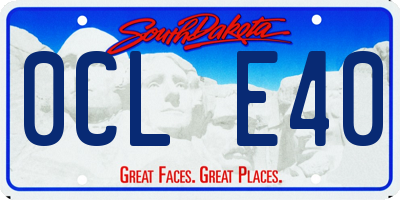SD license plate 0CLE40