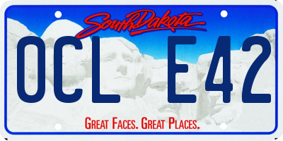 SD license plate 0CLE42