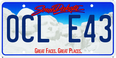SD license plate 0CLE43