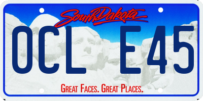 SD license plate 0CLE45