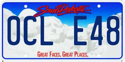 SD license plate 0CLE48