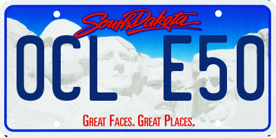 SD license plate 0CLE50