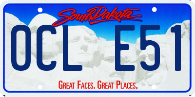 SD license plate 0CLE51